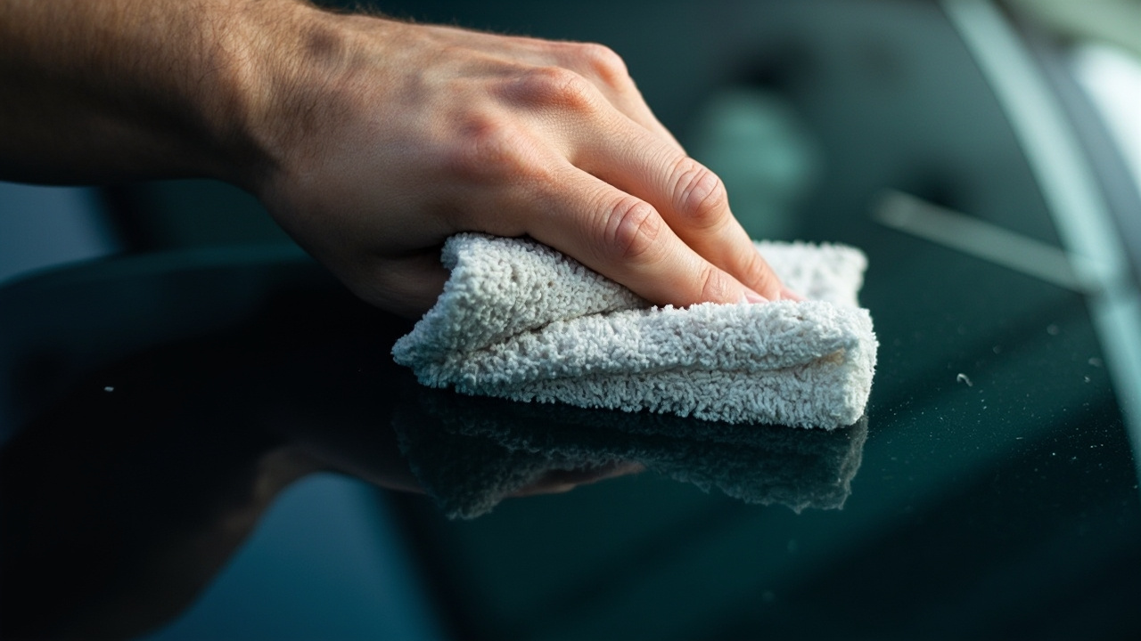 Affordable Auto Glass Tinting 2 Hand cleaning tinted window microfiber cloth